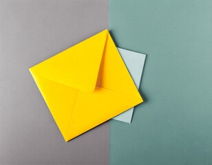 2色背景に映えるグリーティングカードの接写素材