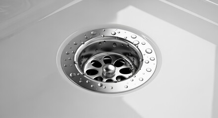 Ceramic kitchen sink drain with fresh water drops