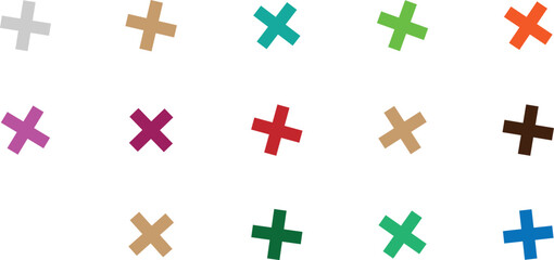 Obraz premium A colorful array of plus signs, creating a vibrant and playful pattern perfect for backgrounds and design elements