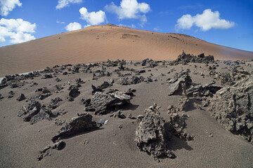 Volcanic peak in Valley of Tranquility, Timanfaya