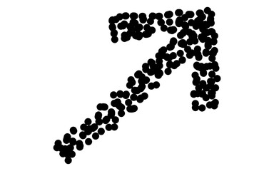 Hand Drawn Segmented Dot Dash Forward Arrow Doodle Vector