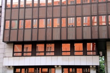 Modern facade with reflective windows, Berlin