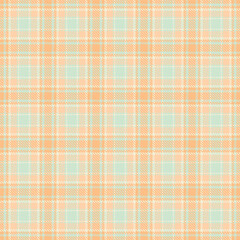 Seamless plaid pattern. Classic checkered texture design in peach, mint, and cream colors. Perfect for backgrounds, textiles, and crafts. Versatile and stylish.