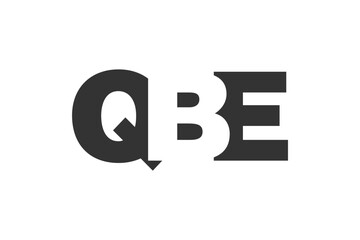 QBE logo design. Initial letter Q B E bold font style for tech startups, consulting, corporate branding. Creative company name, headlines typography identity, trendy logotype.