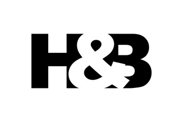 HB logo design in bold style. Black white identity symbol. Modern typography emblem. Corporate branding icon.