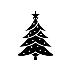 Obraz premium A christmas tree silhouette icon vector illustration