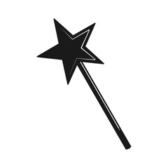 Fairy wand icon black fill vector graphic