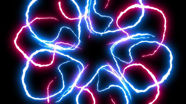 Glowing neon energy swirls and bursts radiate with anime intensity, ideal for action overlays, magic effects, or electrifying intros