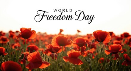 Vibrant red poppy flowers symbolizing beauty and freedom on World Freedom Day.