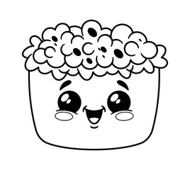 Caviar roll sushi kawaii personage