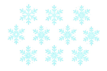 Falling snowflakes creating winter pattern, cold weather element with transparent background