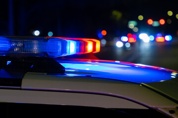 Police lights at a crime scene
