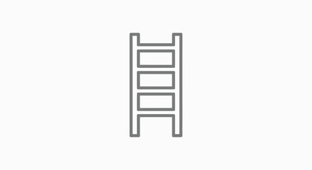 Minimalist ladder icon on a plain background symbolizing progress and aspiration