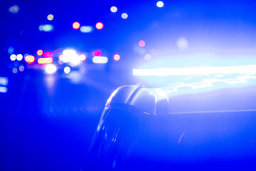 Police lights at a crime scene