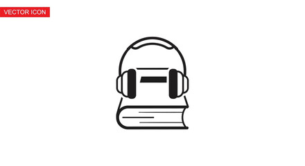 Audiobook concept featuring headphones resting on a book symbolizing listening literacy