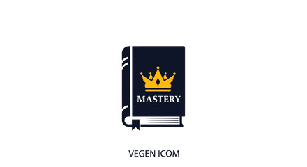 Book of mastery with a golden crown symbolizing excellence and profound knowledge pursuit