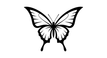 Fototapeta premium Elegant butterfly silhouette with intricate details showcasing delicate wings and symmetrical
