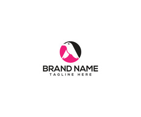 Abstract Bird Logo in a Circle: A modern, minimalist logo design featuring a stylized bird silhouette elegantly framed within a circular shape. Suitable for branding purposes.