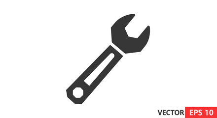 Vector illustration of a spanner icon, suitable for engineering and repair services design projects