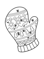 Warm winter mitten Christmas prints