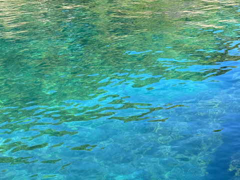Blue turquoise shades of Mediterranean sea.