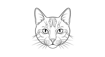 Elegant feline portrait with meticulous line work evoking a sense of calm simplicity