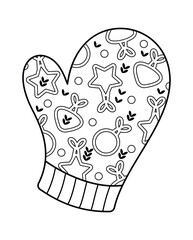 Knitted mitten Christmas decorative elements