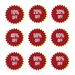 Attractive Sale Badges Vectors Set Showing Percentage Off Discount to Boost Sales