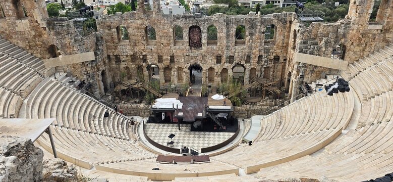 The Odeon of Herodes Atticus, also called Herodeion or Herodion, is a stone greek theatre structure located on the southwest slope of the Acropolis of Athens, Greece.