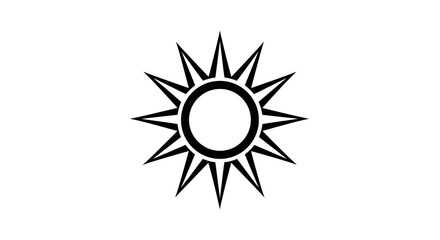 Abstract black sun illustration on a white background symbolizing clarity and vitality