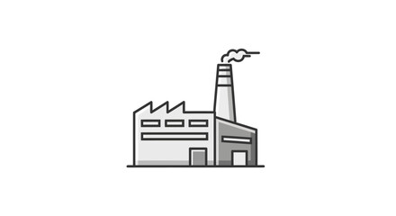 Obraz premium Stylized industrial building representation conveys manufacturing processes and factory setup in a