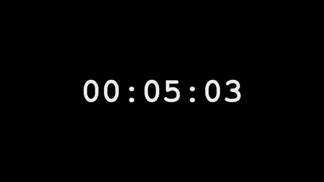 Digital timer displays elapsed time against a black background screen