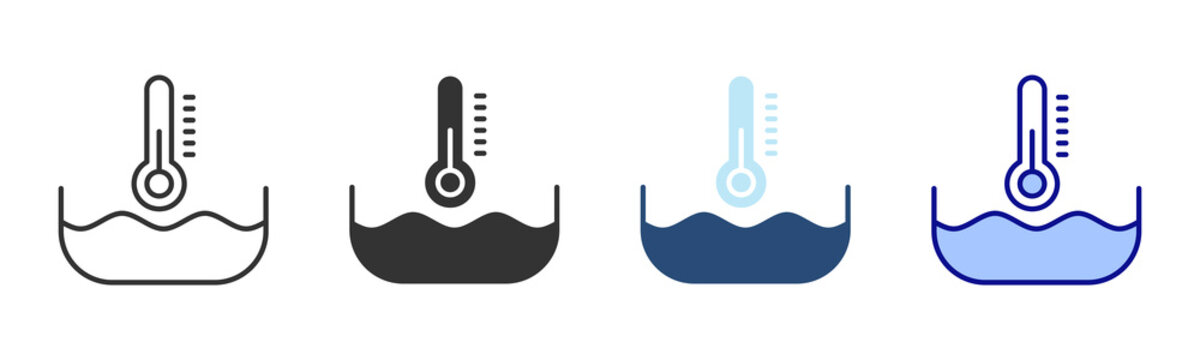 Medium Temperature Icon Set. Designed In Multi Style