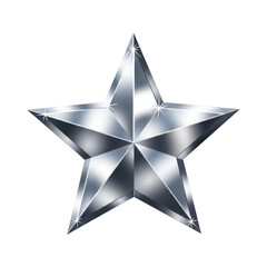 Fototapeta premium 3D silver star transparent background