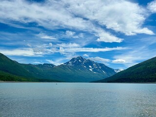 Alaskan pure lake and mountains