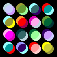 Geometric color blends with translucent circles