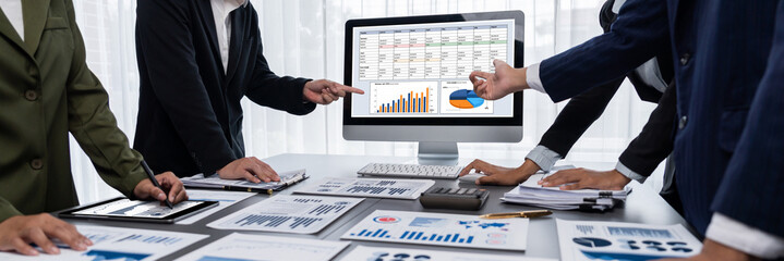 Business data dashboard provide business intelligence analytic for marketing strategy planning...