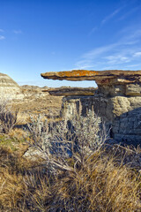 Double Hoodoos in Dinosaur Provincial park Alberta Canada