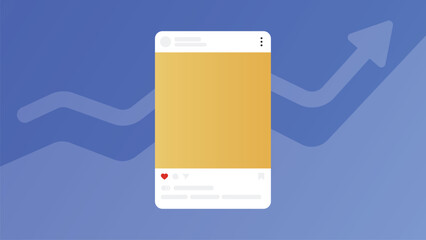 Social media post with growth arrow