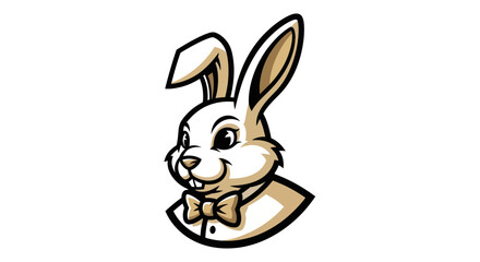 Charming Rabbit Mascot with Bow Tie - A Cartoon Character Design.