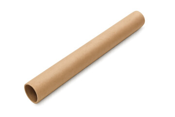 Cardboard mailing tube packaging isolated on transparent background