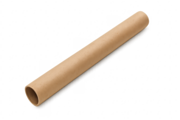 Cardboard mailing tube packaging isolated on transparent background