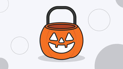 Halloween pumpkin candy bucket with handle
