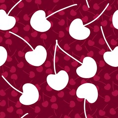 Cartoon fruit seamless retro cherry pattern for wrapping paper and fabrics and linens and kids accessories