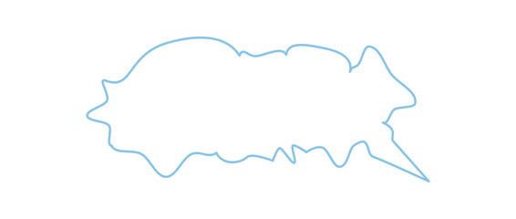 Hand drawn squiggle box icon with sketchy outline and round bubble form. Speech balloon for chat or talk message, outlined and simple, with abstract shape, conversation template.