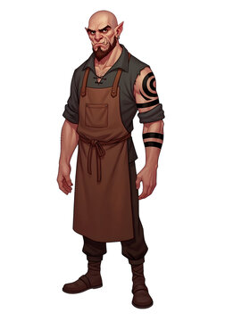 Taciturn Tavernkeepers &ndash; Brooding Half-Orc by fredcalil