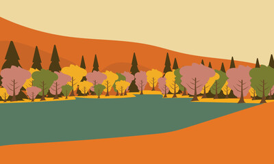 autumn landscape with forest