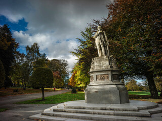 Bradford, West Yorkshire, England, United Kingdom, 25th October 2025, Statue of Samuel Lister in Lister Park