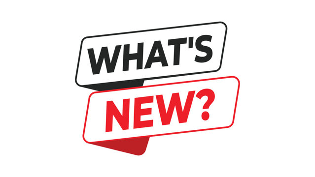 What&rsquo;s new banner, red and black typography design for update announcement, new arrival, or latest news marketing promotion concept in modern graphic style