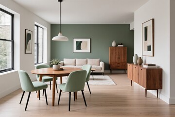 Fototapeta premium A modern and contemporary living space that features a minimalistic design combined with elegant and tasteful decor